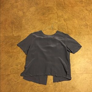 Slate blue/grey casual corner blouse